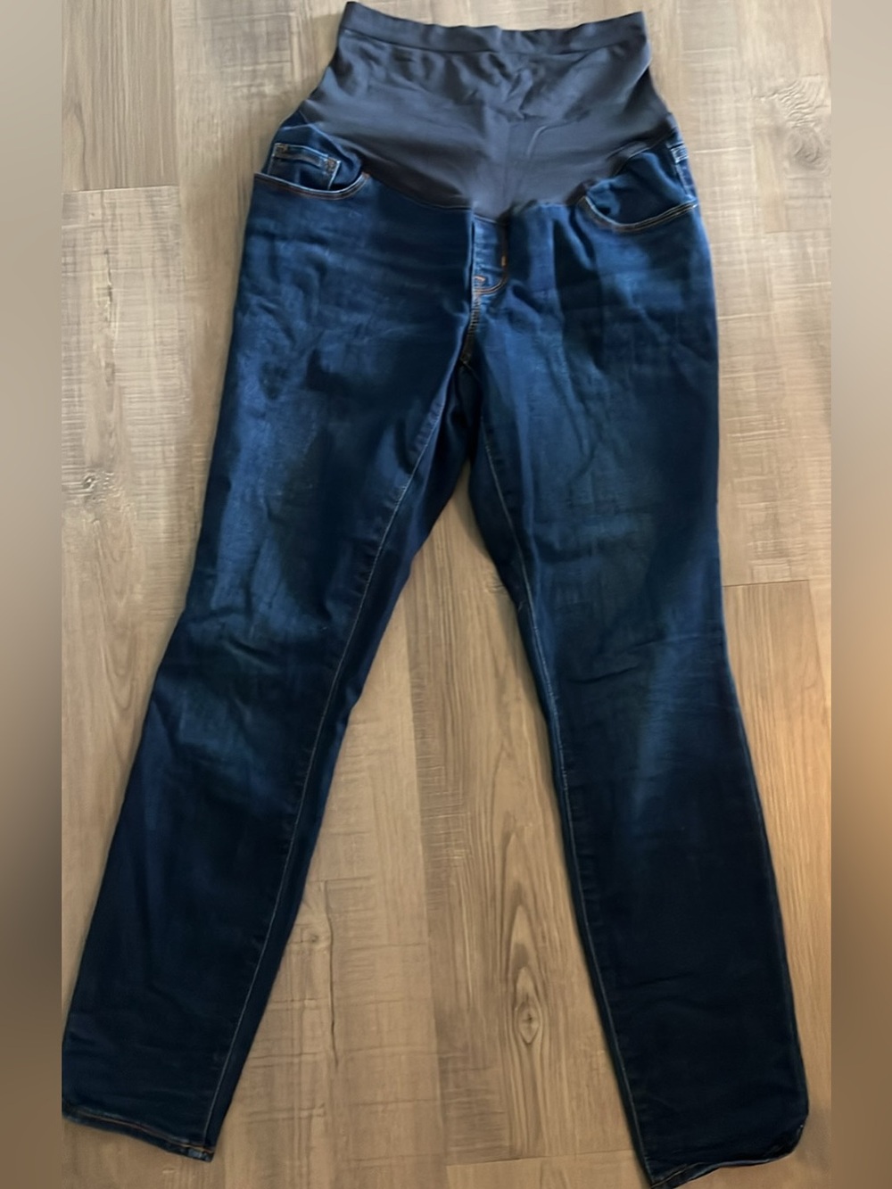 Old Navy Dark Blue Maternity Skinny Jeans with Overband Waist